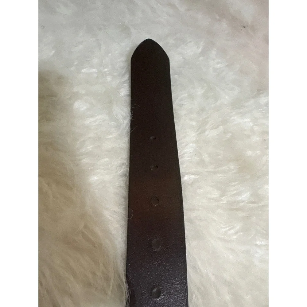 Amanda Smith Belt Womens 30-34 Classic Brown Genuine Leather Gold Tone Vintage